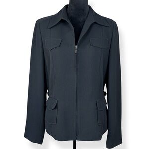 Garfield and Marks Thompson Jacket Womens 10 Black Zip Closure Pockets